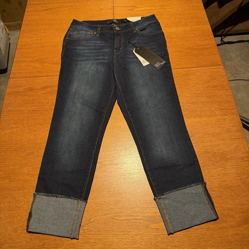 NWT 1822 Denim Taylor Jeans Women’s Size 12 Blue Crop Skinny Cuffed Stretch